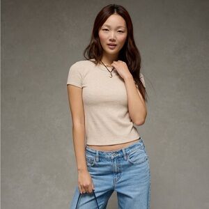 American Eagle Waffle Baby Tee